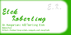 elek koberling business card